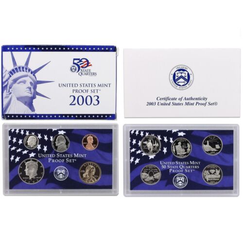 2003 S Clad PROOF Set in Original Box US Mint with COA (10 Coin Set) - Picture 2 of 5