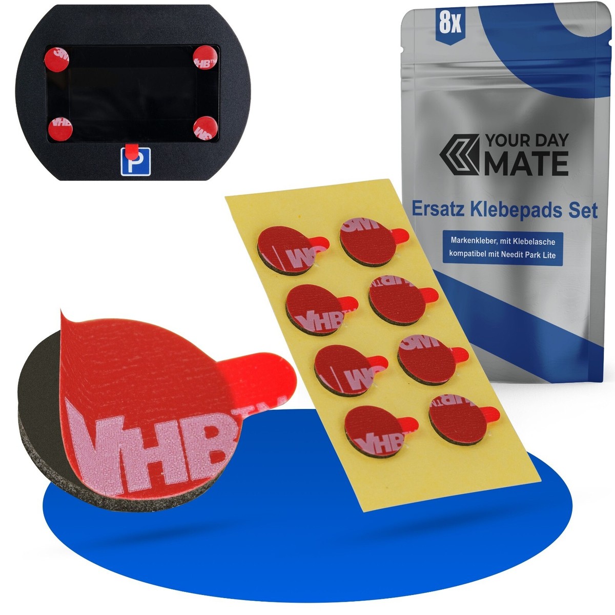 Set van 4 vervangende kleefpads, compatibel met Needit Park Lite Solar elektronische parkeerschijf, dubbelzijdige speciale lijm voor voorruit, parkeerklok stickerkit, parkeerschijf plaksticker Set van 4 vervangende kleefpads, compatibel met Needit Park Lite Solar elektronische parkeerschijf, dubbelzijdige speciale lijm voor voorruit, parkeerklok stickerkit, parkeerschijf plaksticker