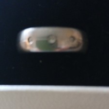 Silver Tone Band Ring Size W Circular Detail Plain Band Style Ring