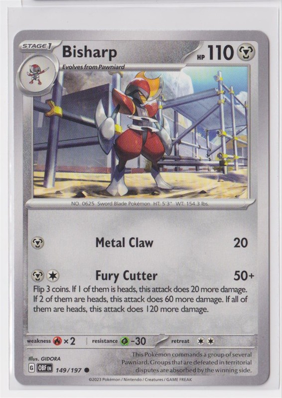 Pokemon Scarlet and Violet Obsidian Flames 149/197 Bisharp
