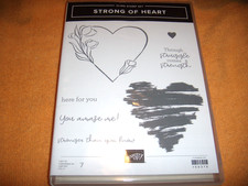 STAMPIN-UP STRONG OF HEART NEW 7 PCS SET RUBBER STAMPS FREE SHIP MOUNTED