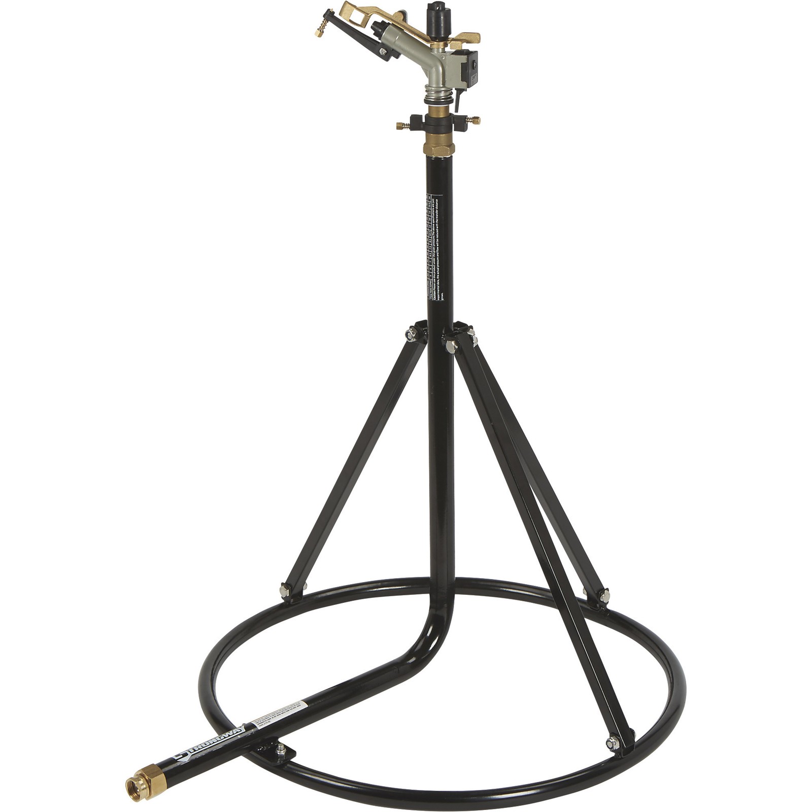 Strongway 1in Tripod Sprinkler with 3 Nozzles 120ft Coverage Round Base