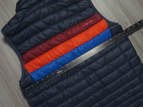 Cotopaxi Fuego Vest Mens Medium Large Navy Blue Red Striped Puffer Insulated - Picture 4 of 5