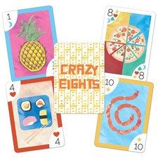 Classic Crazy Eights Illustrated Card Game - Great for Learning