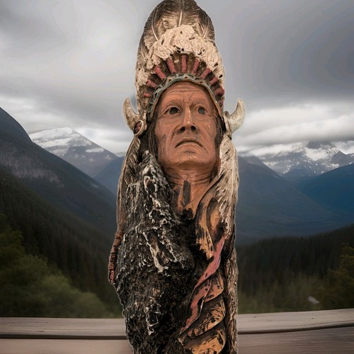 Native American Heavy Resin Wall Hanging, Rare, 14.5x3.5x2.5, Sku-j12
