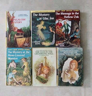 Vintage 6 Nancy Drew Mystery Stories: 3,4,12,18,22,23 By Carolyn Keene Hardcover