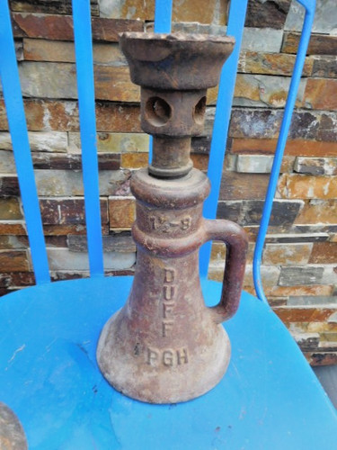 Vintage DUFF PGH 1-1/2 x 8 12" High Heavy Iron SCREW JACK USA ~FREE SHIP~
