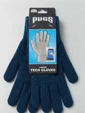 Ladies Touchscreen Steel Blue - Tech Gloves Knit Smartphone Compatible Stretch