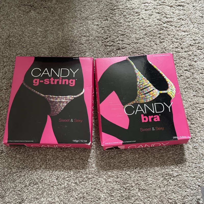 Candy Bra & Candy G-String Edible Flavored Lingerie (Expired but sealed)