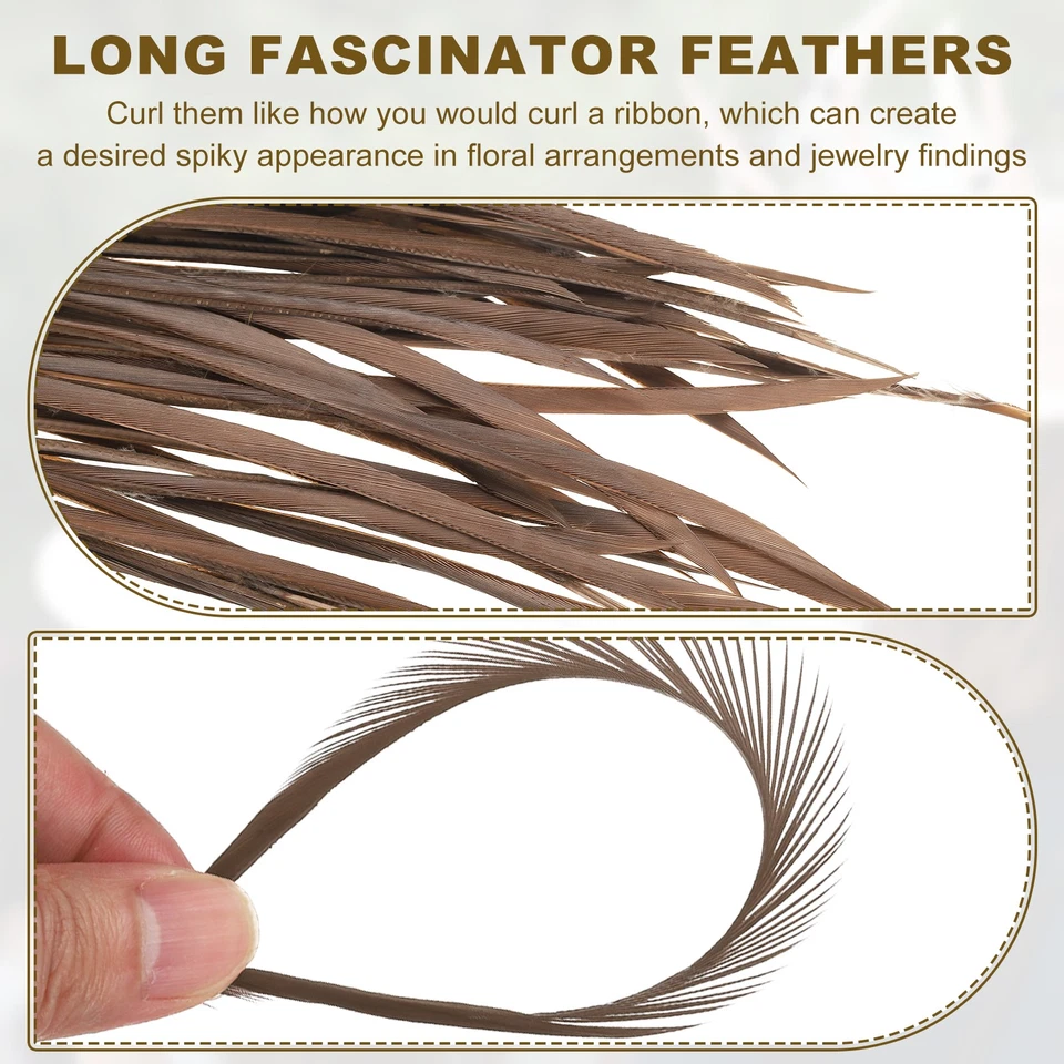 50 Pcs 5-7" Feathers Long Artificial Goose Feather Hat Trimming Dark Brown - Image 4 of 4