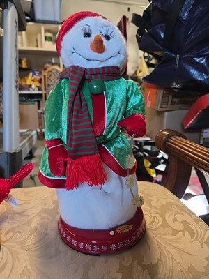 Gemmy Ms. Snowflake 18'' Sings Santa Baby Twirls SEE VIDEO READ