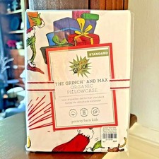Pottery Barn Grinch Max Holiday Dr Seuss Christmas Gift dog Kids Pillowcase New