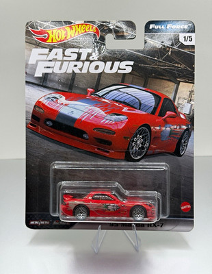 HOT WHEELS PREMIUM FAST & FURIOUS FULL FORCE '95 MAZDA RX-7 RED 1:64