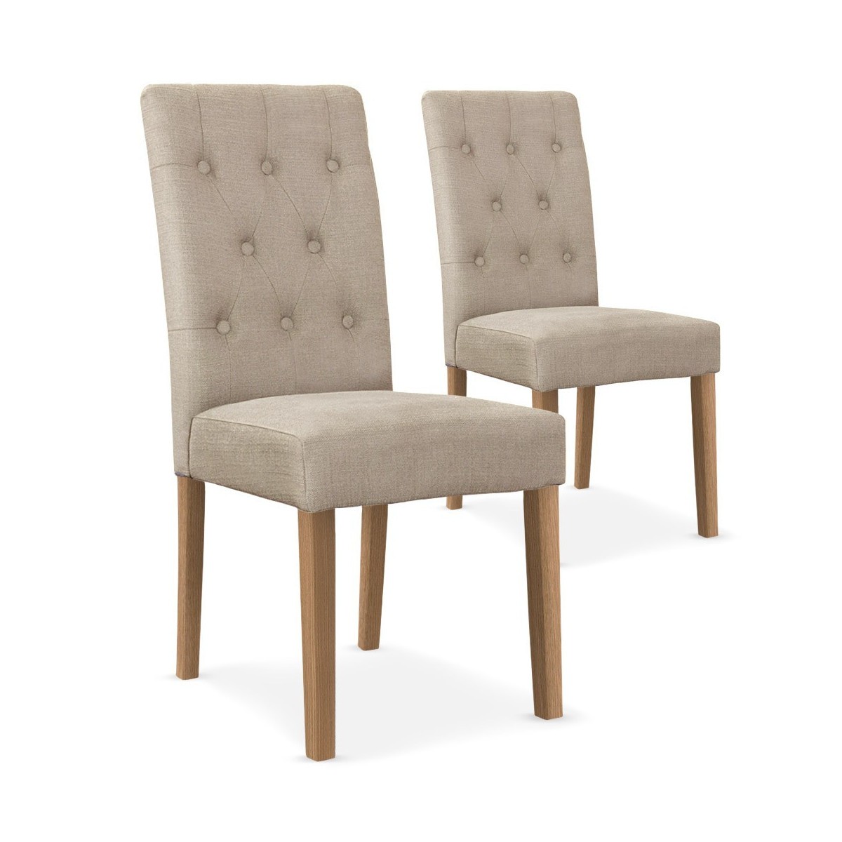 Chaise beige Charmly lot de 2 chaises design en tissu 99cm pour salle à manger