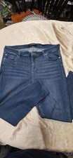 Liverpool Los Angeles Women's Blue Denim Ankle Jeans 5-Pocket Button Zip