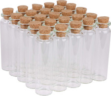20ml Tiny Glass Vials with Cork Stoppers Small Glass Bottles for Messages Crafts