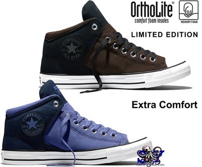 Converse Chuck Taylor High Street Colorblock Sneakers Black Brown or Indigo Blue