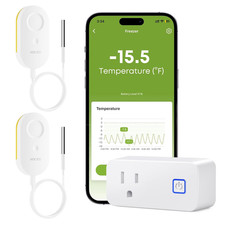WiFi Refrigerator Thermometer with Freezer Alarm, App Email Buzzer Alerts, Power