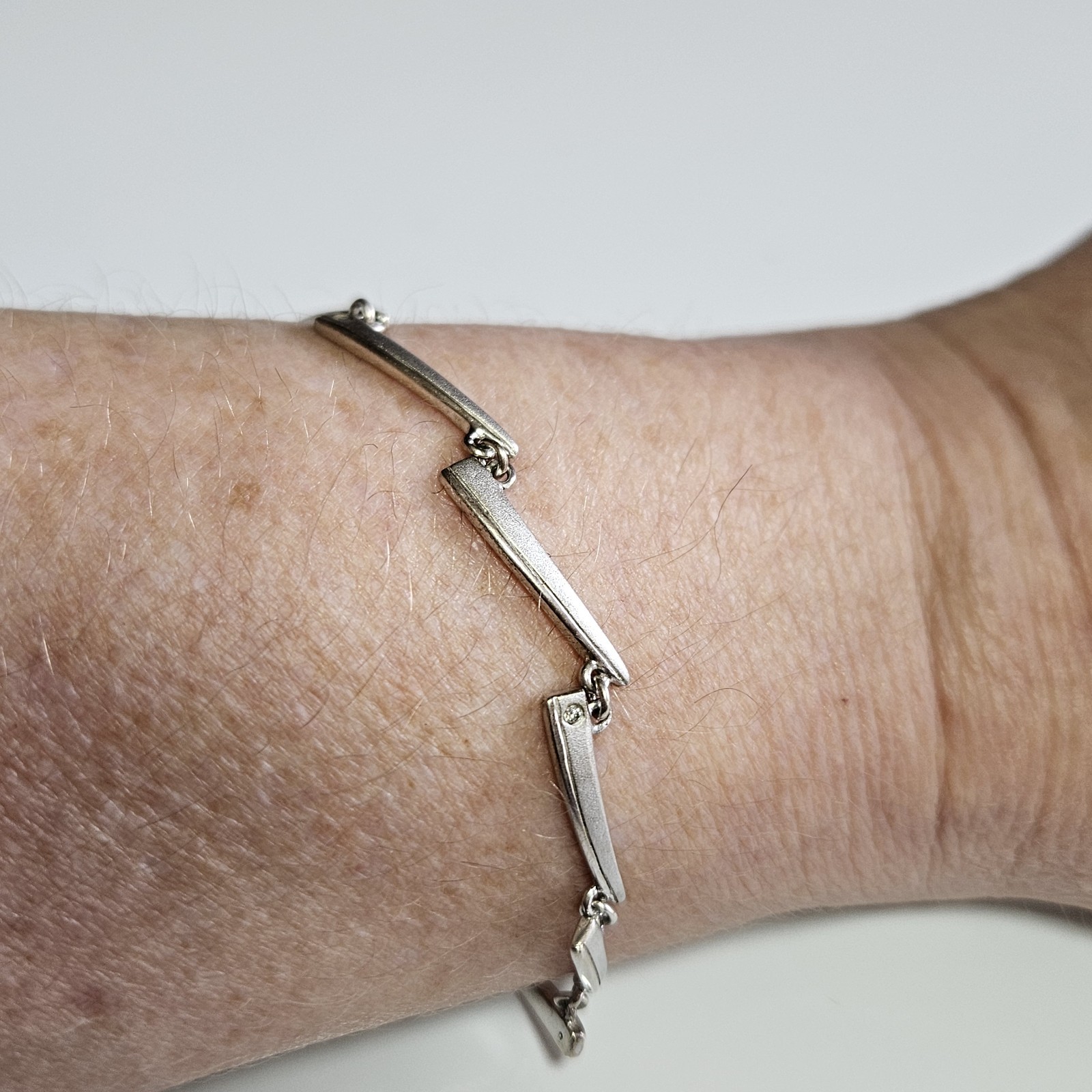 Sterling Silver Diamond Accent Rectangular Bracel… - image 5