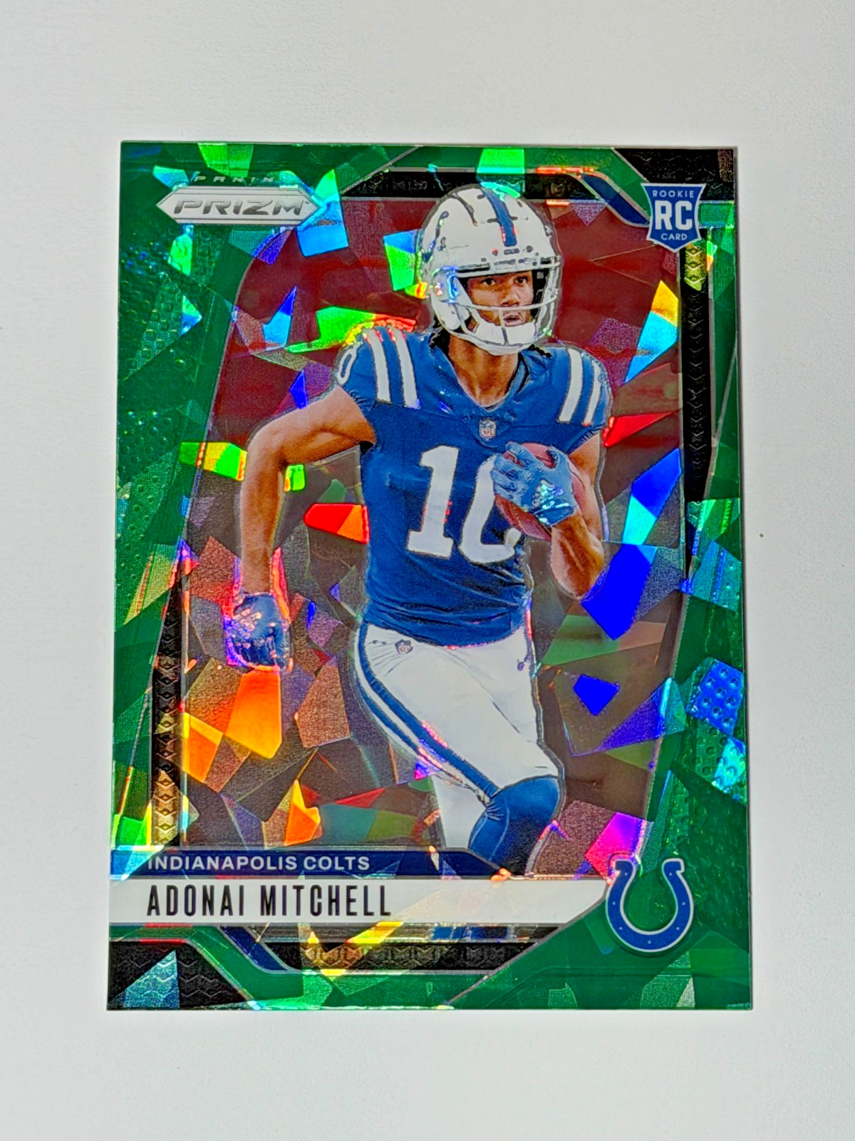 Adonai Mitchell 2024 Prizm Green Cracked Ice RC #303 Colts Rookie