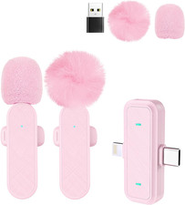 Wireless Mini Lavalier Lapel Microphone for Iphone Ipad  Android Phone, 2 in 1