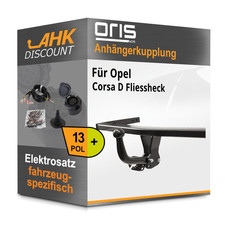 Für Opel Corsa D Fliessheck 06- ORIS Anhängerkupplung starr + 13polig E-Satz KIT