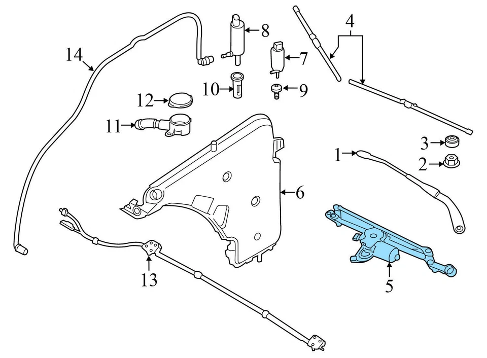 2016–2018 BMW 340I XDRIVE — коробка передач стеклоочистителя ветрового стекла с двигателем 7260488 - Изображение 3 из 4