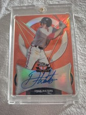 2019 Leaf Valiant Orange Prismatic 17/35 Drew Waters #BA-DW2 Auto Braves