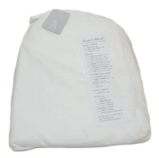 RACHEL ASHWELL Embroidered Hem White KING PILLOWCASES SET NEW