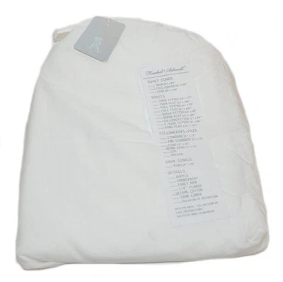 RACHEL ASHWELL Embroidered Hem White KING PILLOWCASES SET NEW