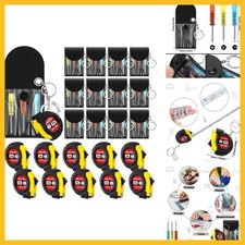 24 Pcs Mini Screwdriver Set Mini Tape Measure Keychains Bulk Mini Tool Set Adult