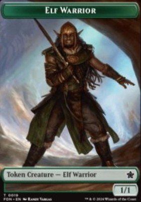 Cat / Elf Warrior Foundations Tokens (TFDN) 919 MTG Regular
