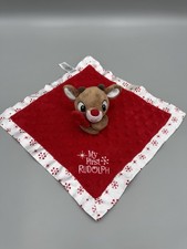 My 1st First Rudolph the Red Nosed Reindeer Lovey Rattle Plush Security Blanket