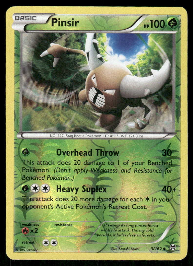 Pokemon Pinsir 3/162 BREAKthrough Reverse Holo UC NM/M
