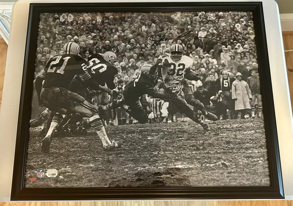 Jim Brown Cleveland Browns Fanatics COA Signed 16x20 Photo Black & White Frame - Image 4 of 4