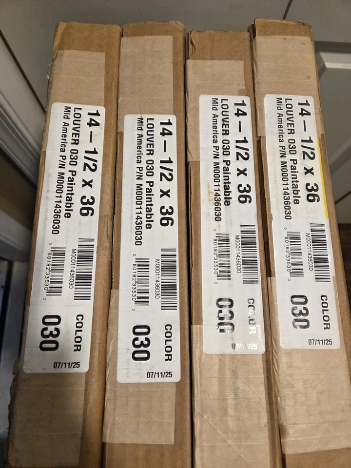 8 Builders Edge 14.5 in. x 36 in. Louvered Vinyl Exterior Shutters 4 Pair - Image 3 of 4