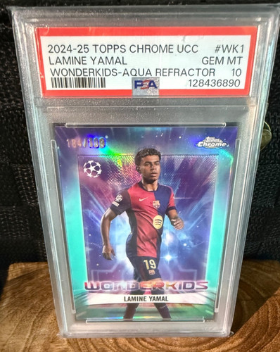 Lamine Yamal [Green Refractor] #WK-1 2024 Topps Chrome UEFA Wonderkids card