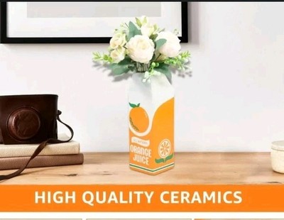 Orange Juice Vase Lenor Retro Decor Fun Kitschy Ceramic Mod 