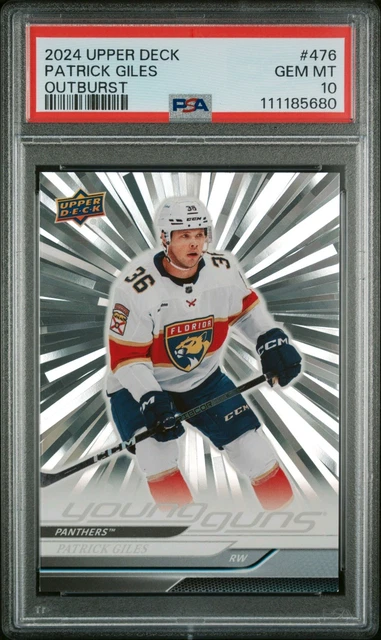 Patrick Giles 2024-25 Upper Deck Series 2 Young Guns Outburst #476 PSA 10 POP-2