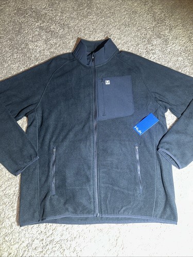 NEW Men's Huk Coastline Fleece Full Zip Jacket Black Size Large MSRP $80 - Picture 2 of 7