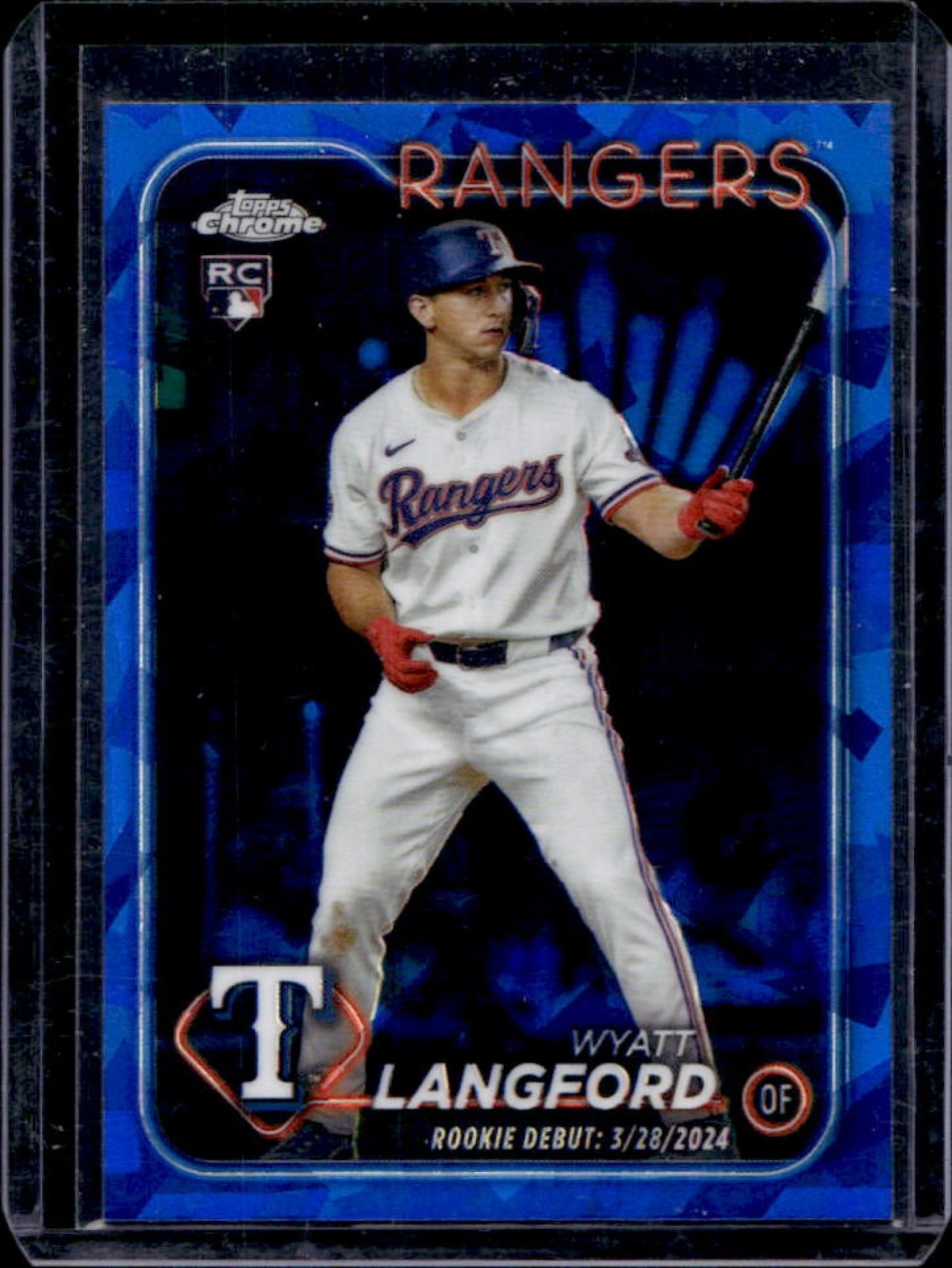 2024 Topps Chrome Update Sapphire Wyatt Langford RC #USCS341 Rangers