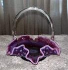 Fenton Plum Opalescent Hobnail Basket