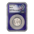 NGC MS64 1947-S 25C Washington Silver Quarter