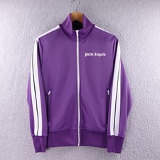 Palm Angels Purple Track Jacket White Side Stripe Logo Womens XS PWBD019F22