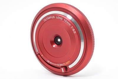 ＢＣＬ－１５８０　１５ｍｍ　Ｆ８ Olympus BCL-1580 15mm f/8 Body Cap Lens Red Micro 4/3 [N.MINT
