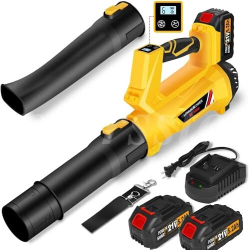 Soplador de hojas inalámbrico 650CFM/280 MPH y 6 niveles de velocidad eléctrico con 2 baterías 6,0 Ah Foto 2 de 4