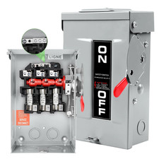 Upgrade 3P 30 Amp Fused Disconnect,New Add Ground Design,Nema 3R Rated