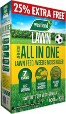 Westland Aftercut All In One Lawn Feed, Weed & Moss Killer 80m2+25% Extra Free