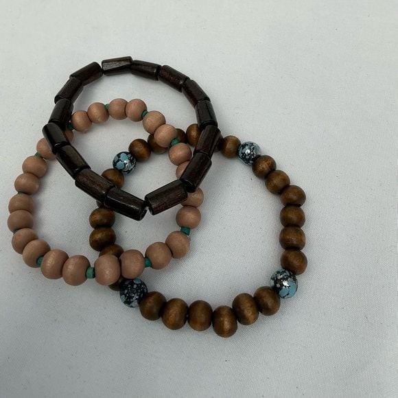 Boho Beaded Bracelet Stack | 4pc Stretch Set | Wo… - image 4