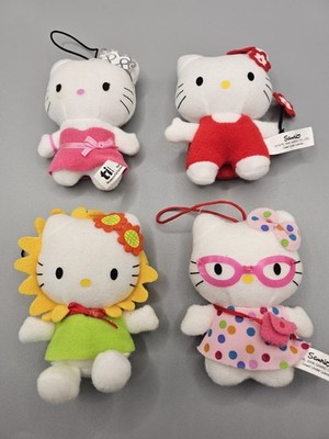 Lot of 4 Sanrio Hello Kitty Plush Christmas Ornaments Toy Island 2006...